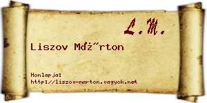 Liszov Márton névjegykártya